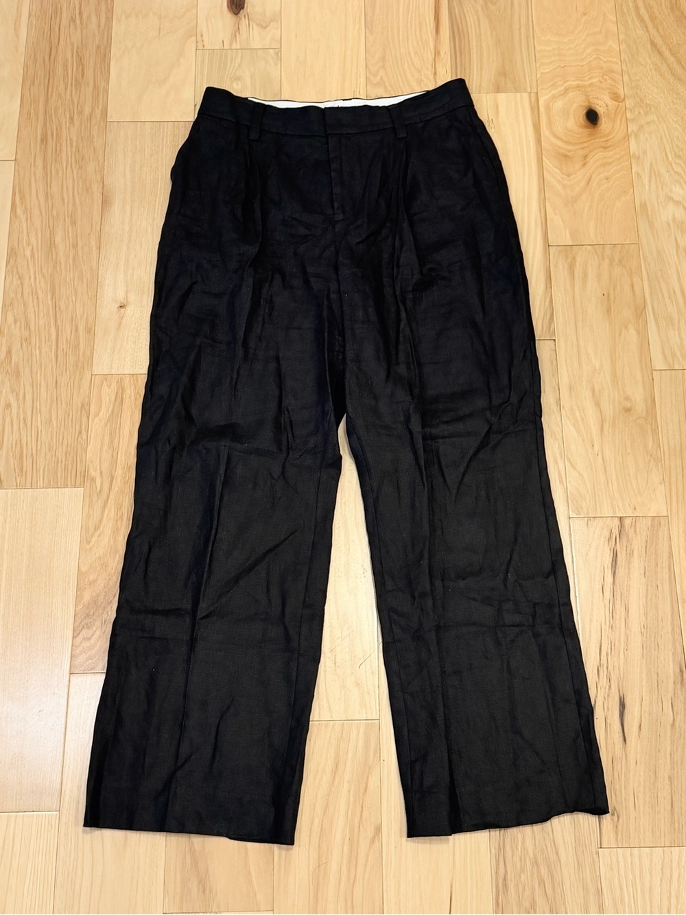 Reformation Women’s Wide Leg Pleated Linen Pants